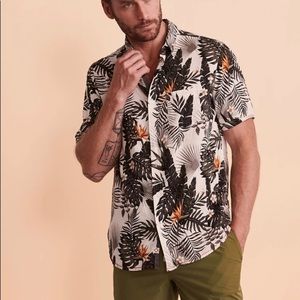 LEAVES PRINT Short Sleeve Shirt